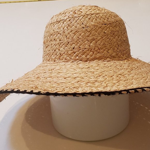 L * Space Floppy straw hat with black trim main image 5